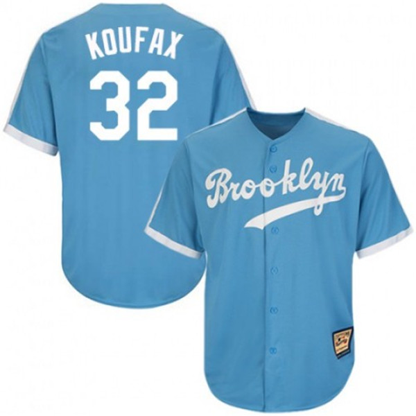 Los Angeles Dodgers #32 Sandy Koufax Blue Throwback Cool Base Stitched Jersey - Zenithce