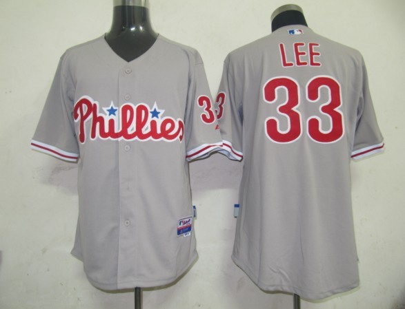 Phillies #33 Cliff Lee Grey Stitched Jersey - Zenithce