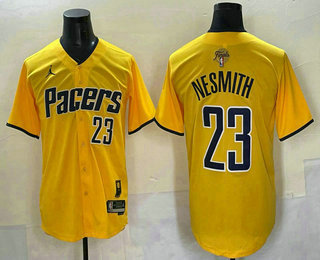 Indiana Pacers #23 Aaron Nesmith Yellow 2025 Finals Vapor Stitched Baseball Jersey - Zenithce
