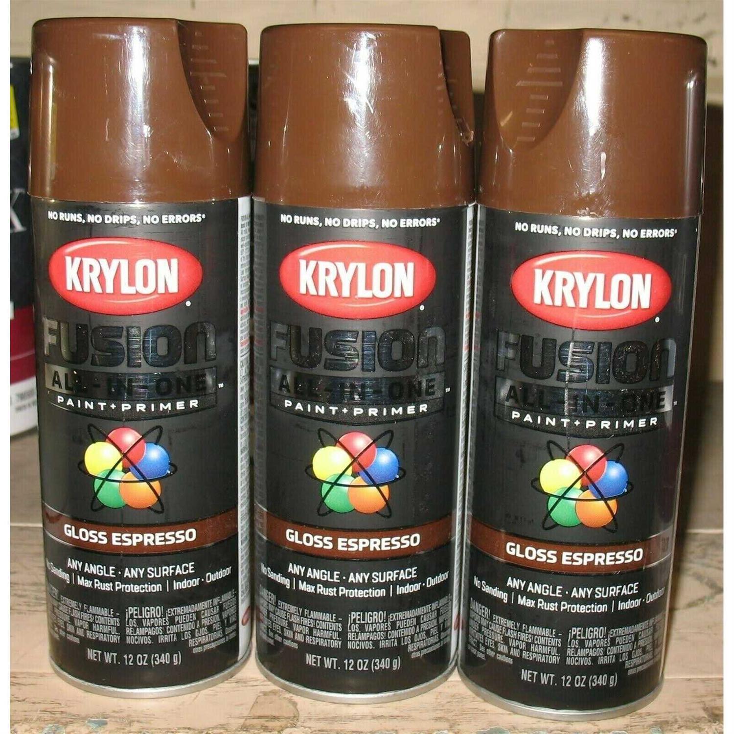 Krylon Fusion All-In-One Black Spray Paint - Zenithce