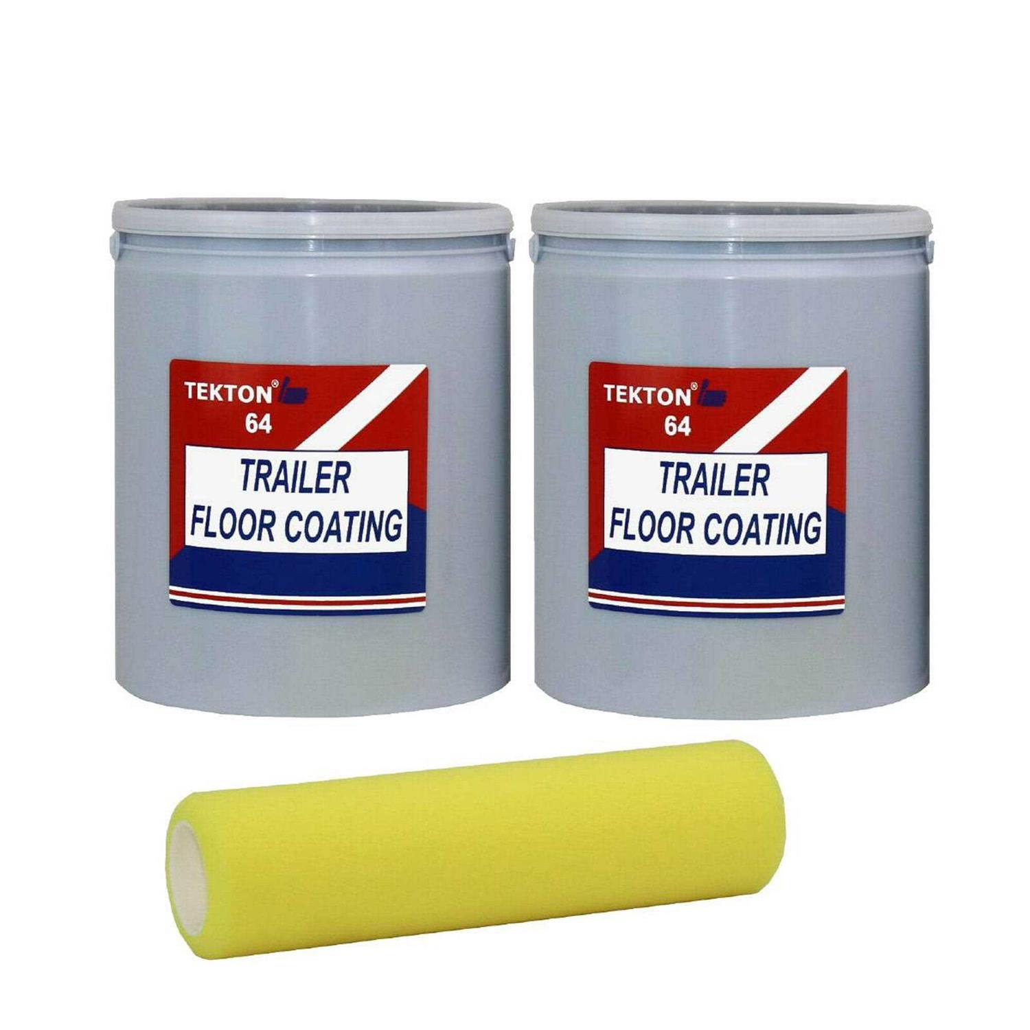 Tekton 64 Trailer Floor Coating Grey Plus 1 Bonus Foam Cover - Zenithce