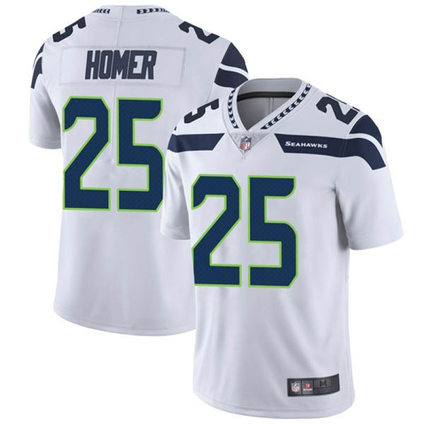Seattle Seahawks #25 Travis Homer White Vapor Untouchable Limited Stitched Jersey - Zenithce