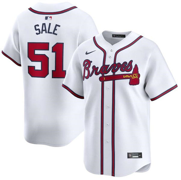 Atlanta Braves #51 Chris Sale White 2024 Home Limited Stitched Jersey - Zenithce