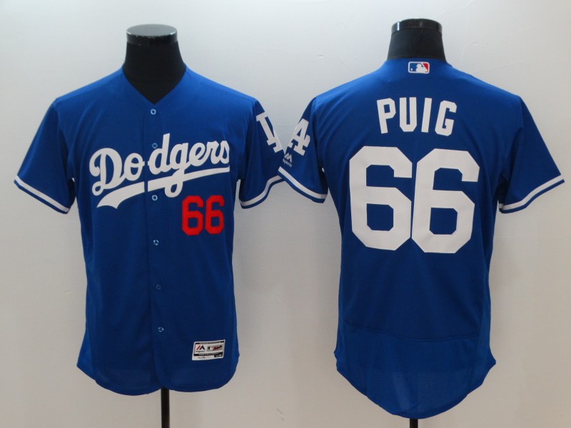 Los Angeles Dodgers #66 Yasiel Puig Blue Flexbase Stitched Jersey - Zenithce