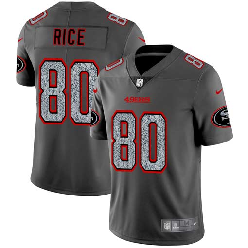 San Francisco 49ers #80 Jerry Rice 2019 Gray Fashion Static Limited Stitched Jersey - Zenithce