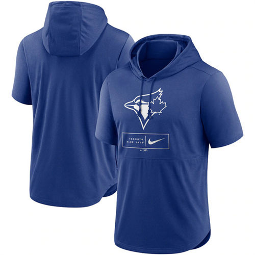 Toronto Blue Jays Blue Short Sleeve Pullover Hoodie - Zenithce
