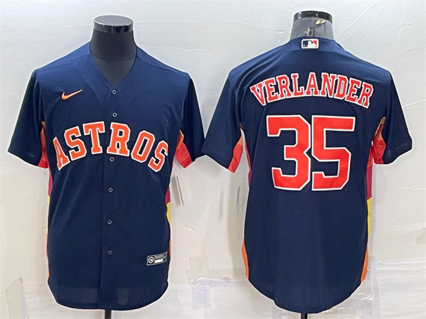 Houston Astros #35 Justin Verlander Navy Cool Base Stitched Jersey - Zenithce