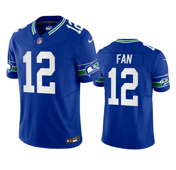Seattle Seahawks 12th Fan Royal 2023 F.U.S.E. Vapor Limited Throwback Stitched Jersey - Zenithce
