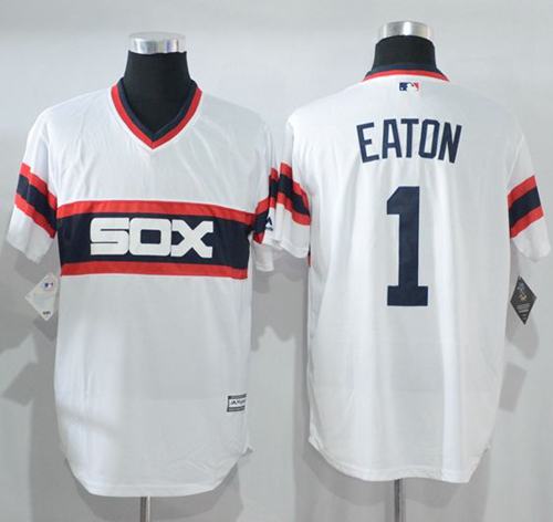 White Sox #1 Adam Eaton White New Cool Base Alternate Home Stitched Jersey - Zenithce