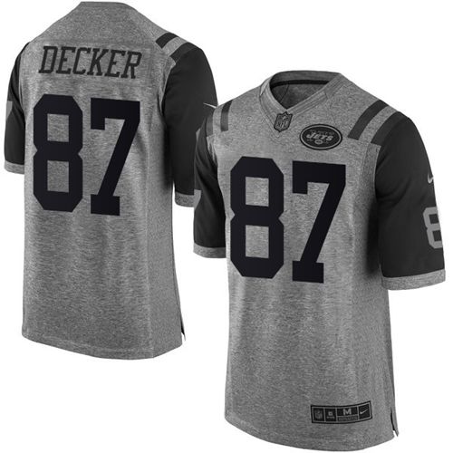 Jets #87 Eric Decker Gray Stitched Limited Gridiron Gray Nike Jersey - Zenithce