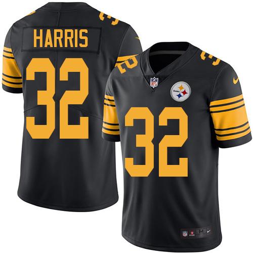 Steelers #32 Franco Harris Black Stitched Limited Rush Nike Jersey - Zenithce