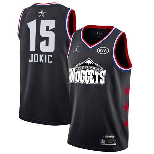 Nuggets #15 Nikola Jokic Black Jordan Swingman 2019 All-Star Game Jersey - Zenithce