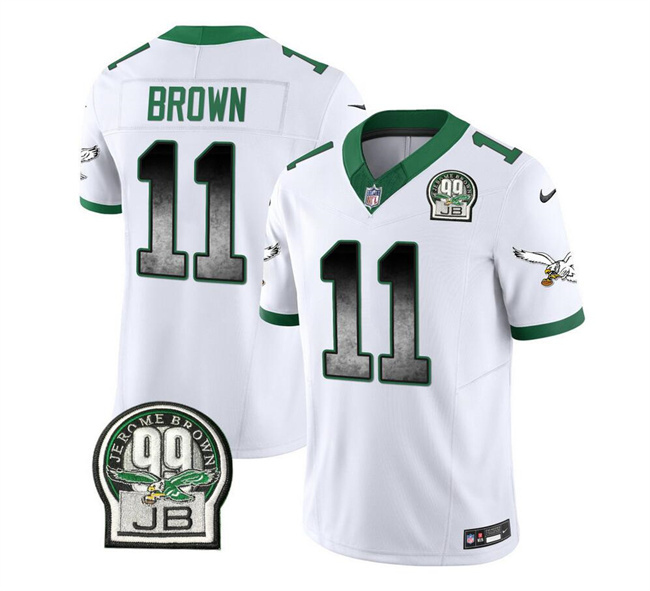 Philadelphia Eagles #11 A. J. Brown White 2023 F.U.S.E. Throwback Vapor Untouchable Limited Stitched Jersey - Zenithce