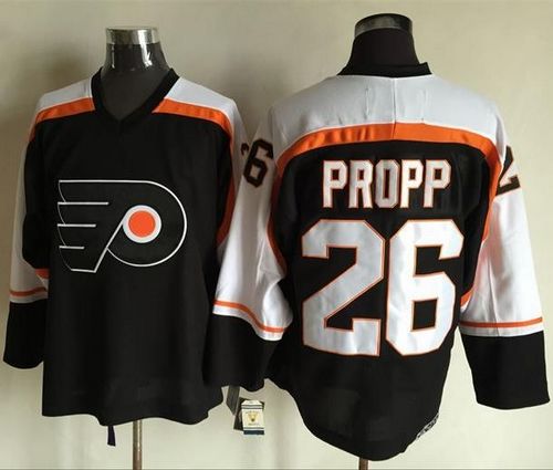 Flyers #26 Brian Propp Black CCM Throwback Stitched Jersey - Zenithce