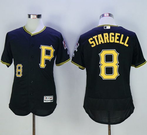 Pirates #8 Willie Stargell Black Flexbase Authentic Collection Stitched Jersey - Zenithce