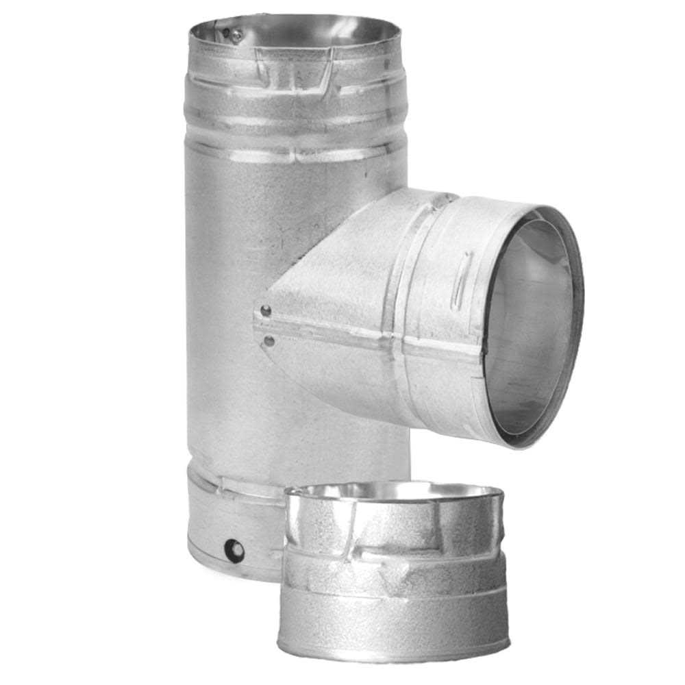 DuraVent PelletVent Silver Pellet Vent Clean-Out Tee 3PVL-T - Zenithce