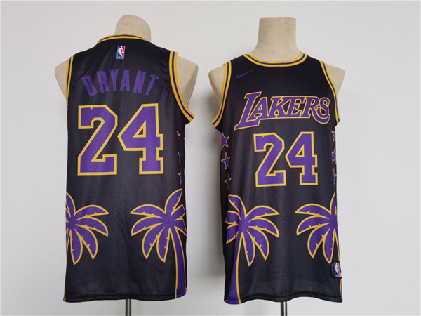 Los Angeles Lakers #24 Kobe Bryant Black Throwback Jersey - Zenithce