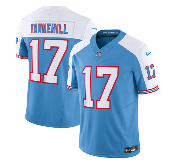 Tennessee Titans #17 Ryan Tannehill Blue White 2023 F.U.S.E. Vapor Limited Throwback Stitched Jersey - Zenithce