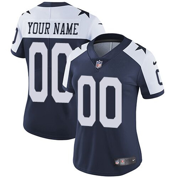 Women's Dallas Cowboys ACTIVE PLAYER Custom Navy Blue Thanksgiving Limited Stitched Jersey - Zenithce