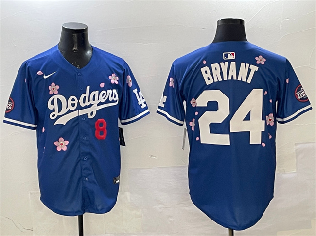 Los Angeles Dodgers Front #8 Back #24 Kobe Bryant Royal 2025 Tokyo Series Limited Stitched Jersey - Zenithce