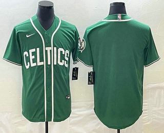 Boston Celtics Blank Green Stitched Baseball Jersey - Zenithce