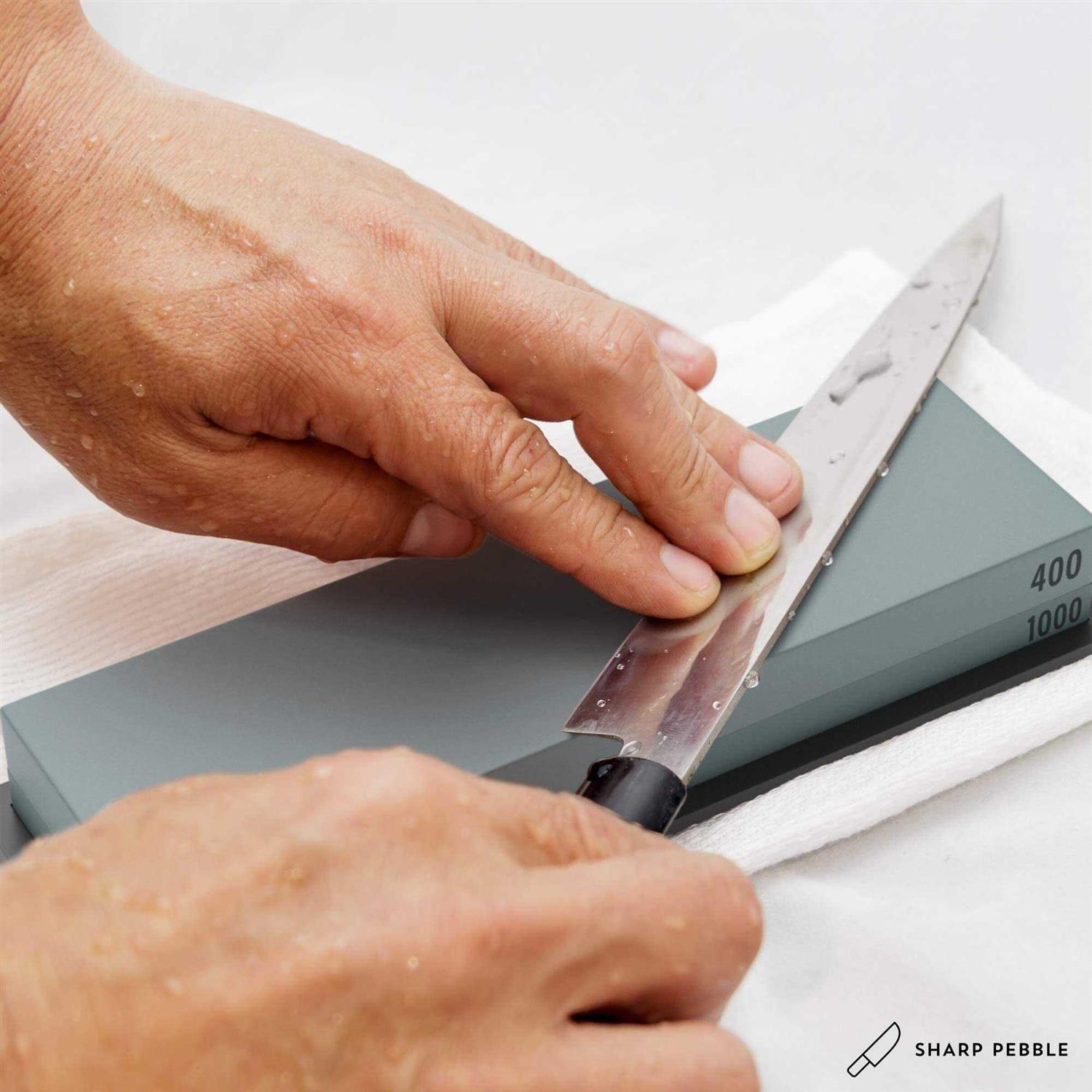 Sharp Pebble Premium Whetstone Knife Sharpening Stone 2 Side Grit 1000/6000 Waterstone - Zenithce