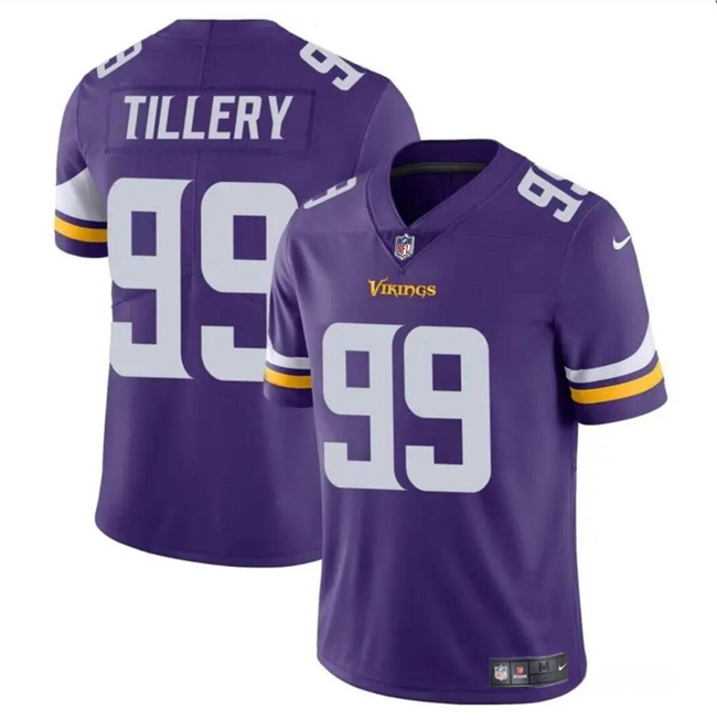 Minnesota Vikings #99 Jerry Tillery Purple Vapor Untouchable Limited Stitched Jersey - Zenithce