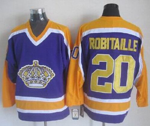 Kings #20 Luc Robitaille Purple CCM Throwback Stitched Jersey - Zenithce