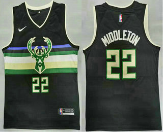 Milwaukee Bucks #22 Khris Middleton Black 2021 Swingman Stitched Jersey - Zenithce
