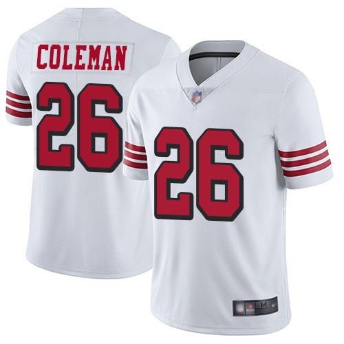 San Francisco 49ers San Francisco 49ers #26 Tevin Coleman White Vapor Untouchable Limited Stitched Jersey - Zenithce