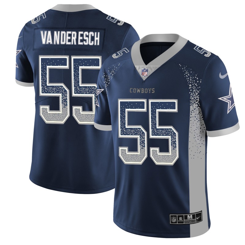 Dallas Cowboys #55 Leighton Vander Esch Navy Blue 2018 Drift Fashion Color Rush Limited Stitched Jersey - Zenithce