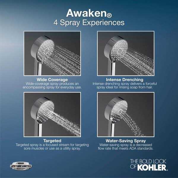 Kohler Awaken G110 gpm premium slidebar kit - Zenithce