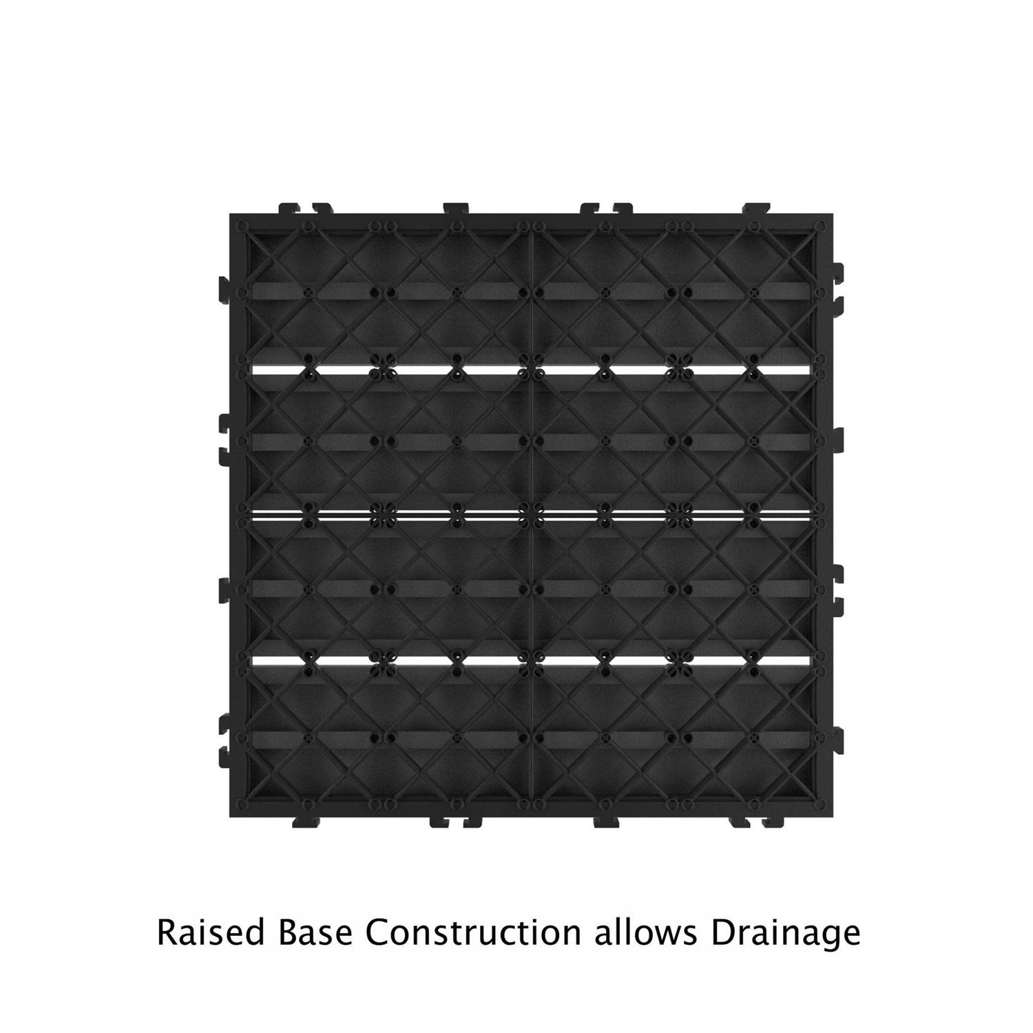 Patio and Deck Tiles Interlocking Slat Pattern by Pure Garden - Zenithce