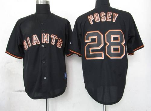 Giants #28 Buster Posey Black Fashion Stitched Jersey - Zenithce