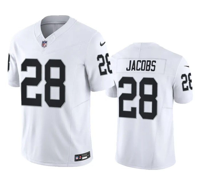 Las Vegas Raiders #28 Josh Jacobs White 2023 F.U.S.E Vapor Untouchable Stitched Jersey - Zenithce