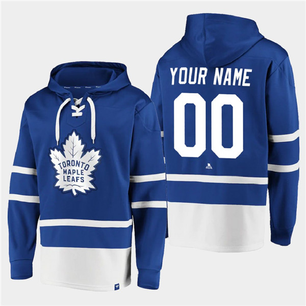 Toronto Maple Leafs Custom Blue All Stitched Sweatshirt Hoodie - Zenithce