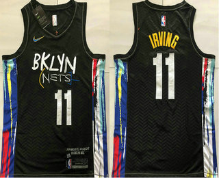 Brooklyn Nets #11 Kyrie Irving NEW Black 2021 City Edition AU Stitched Jersey - Zenithce