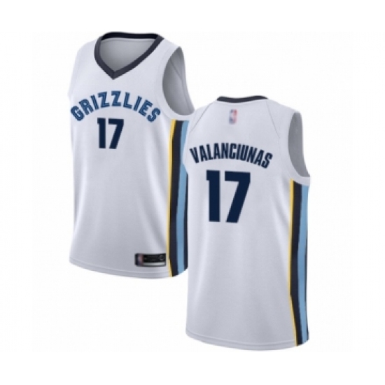 Memphis Grizzlies #17 Jonas Valanciunas Authentic White Jersey - Association Edition - Zenithce
