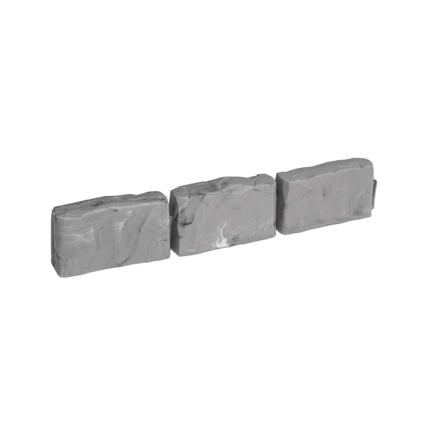 ProFlex Decorative Faux Stone 90 ft. x 2.7 Gray Plastic No-Dig Landscape Edging Kit - Zenithce