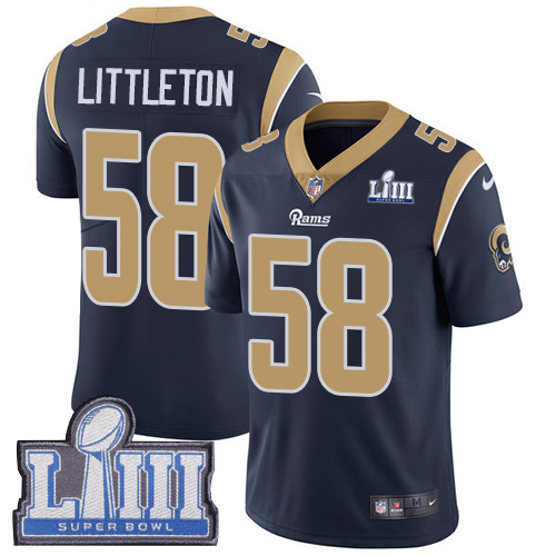 Los Angeles Rams #58 Cory Littleton Navy Blue Super Bowl LIII Vapor Untouchable Limited Stitched Jersey - Zenithce