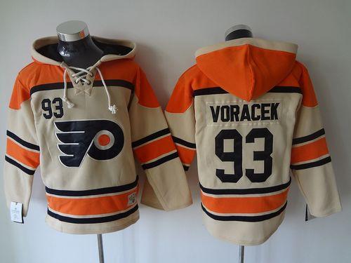 Flyers #93 Jakub Voracek Cream Sawyer Hooded Sweatshirt Stitched Jersey - Zenithce