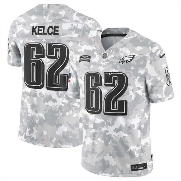 Philadelphia Eagles #62 Jason Kelce 2024 F.U.S.E Arctic Camo Salute To Service Limited Stitched Jersey - Zenithce