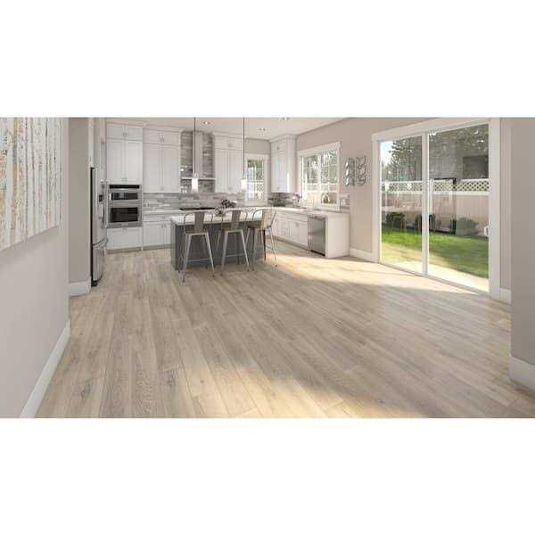 TrafficMaster Brookhaven Oak 7 mm T x 8 in. W Laminate Wood Flooring - Zenithce