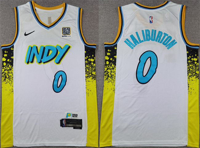 Indiana Pacers #0 Tyrese Haliburton White 2024-25 City Edition Stitched Jersey - Zenithce