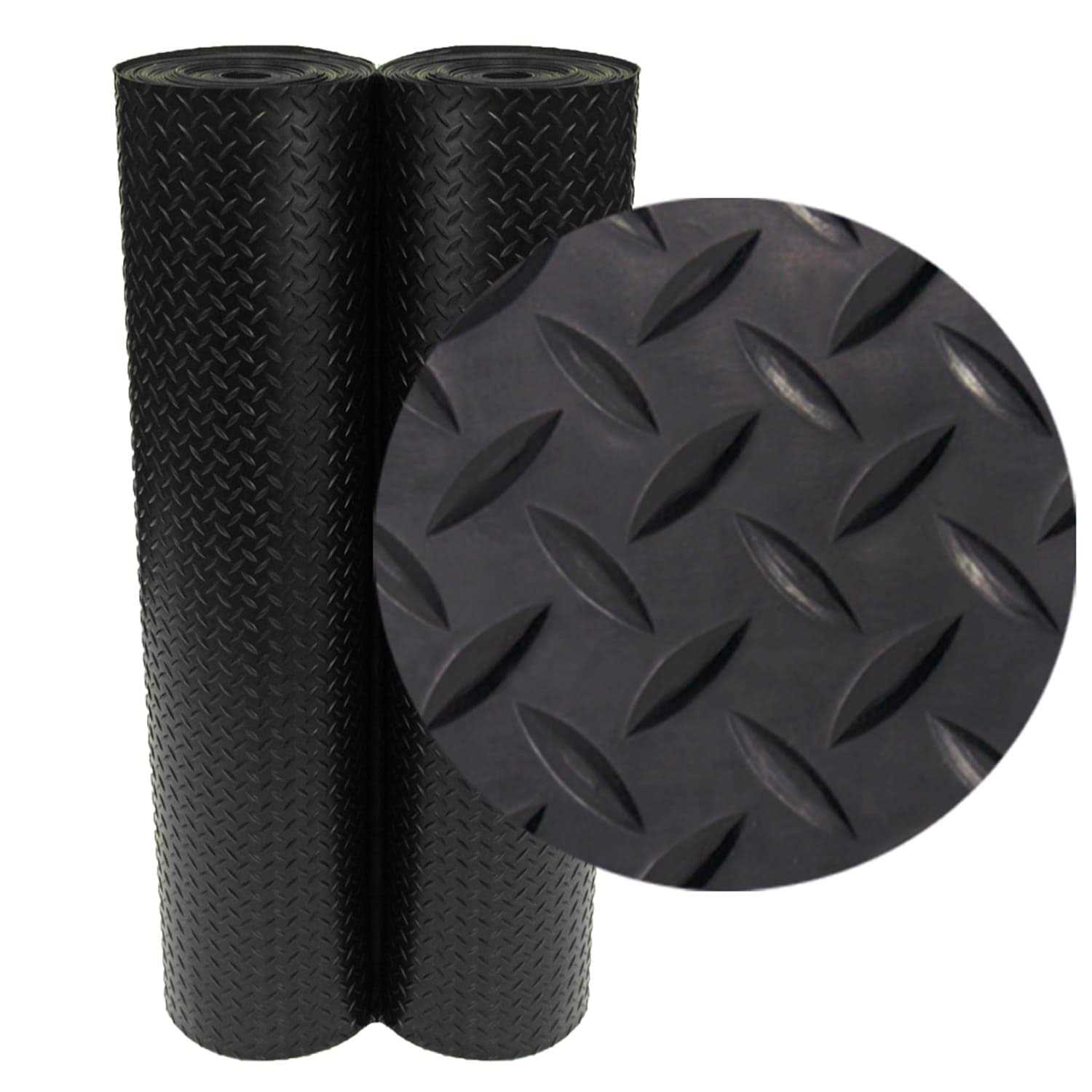 Rubber-Cal Diamond Plate Rubber Flooring Rolls - Zenithce