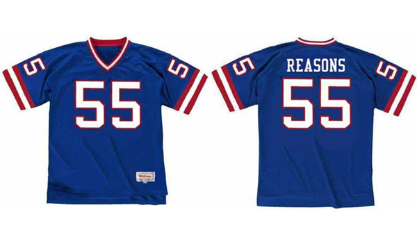 New York Giants #55 Gary Reasons Blue Stitched Jersey - Zenithce