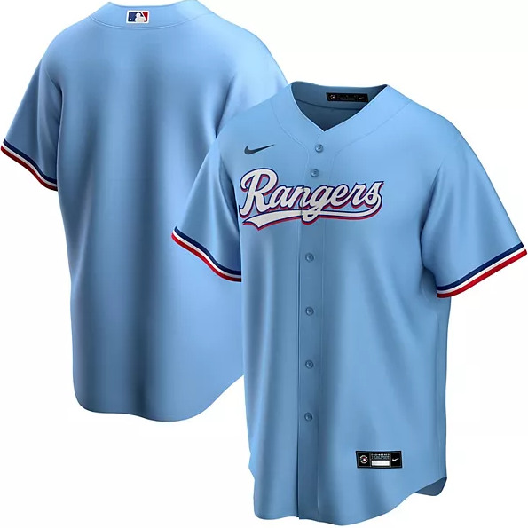 Texas Rangers Blank Light Blue Stitched Baseball Jersey - Zenithce