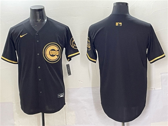 Chicago Cubs Blank Black Gold Limited Stitched Jersey - Zenithce