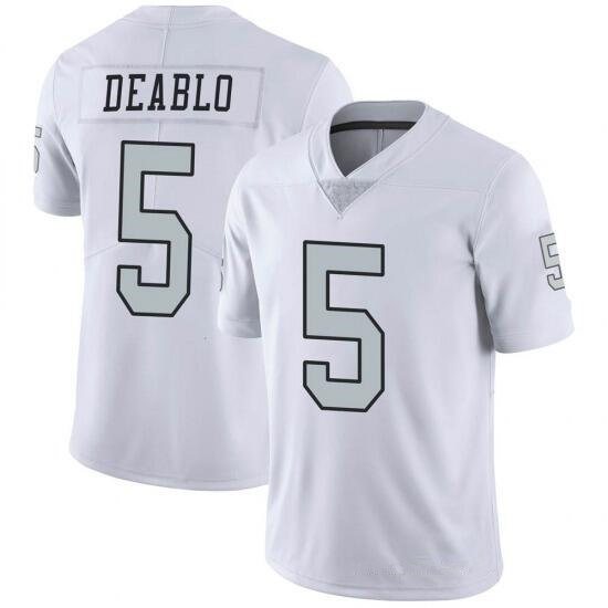 Las Vegas Raiders #5 Divine Deablo White Color Rush Stitched Jersey - Zenithce