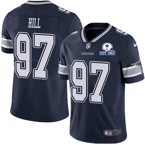 Dallas Cowboys #97 Trysten Hill Navy With Est 1960 Patch Limited Stitched Jersey - Zenithce